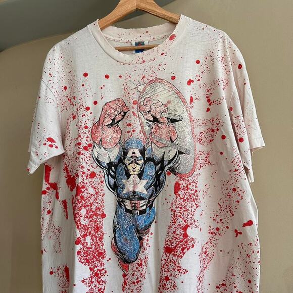 Vintage 1991 Captain America Marvel Shirt - Picture 2 of 8